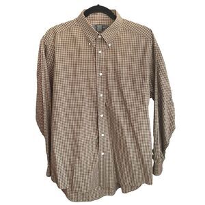Banana Republic Shirt Brown Plaid Men Large